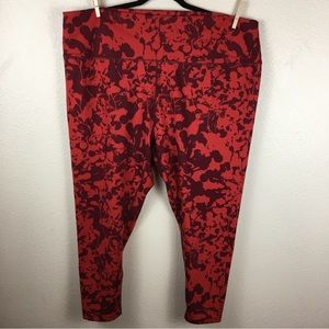 Zella Women's Red Camo Print Leggings Plus Size 3X